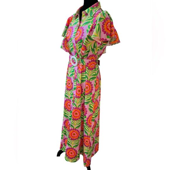 Alden Adair Floral Maxi Dress NWOT Belted Vacation Resort Wear Size Small - Picture 5 of 8